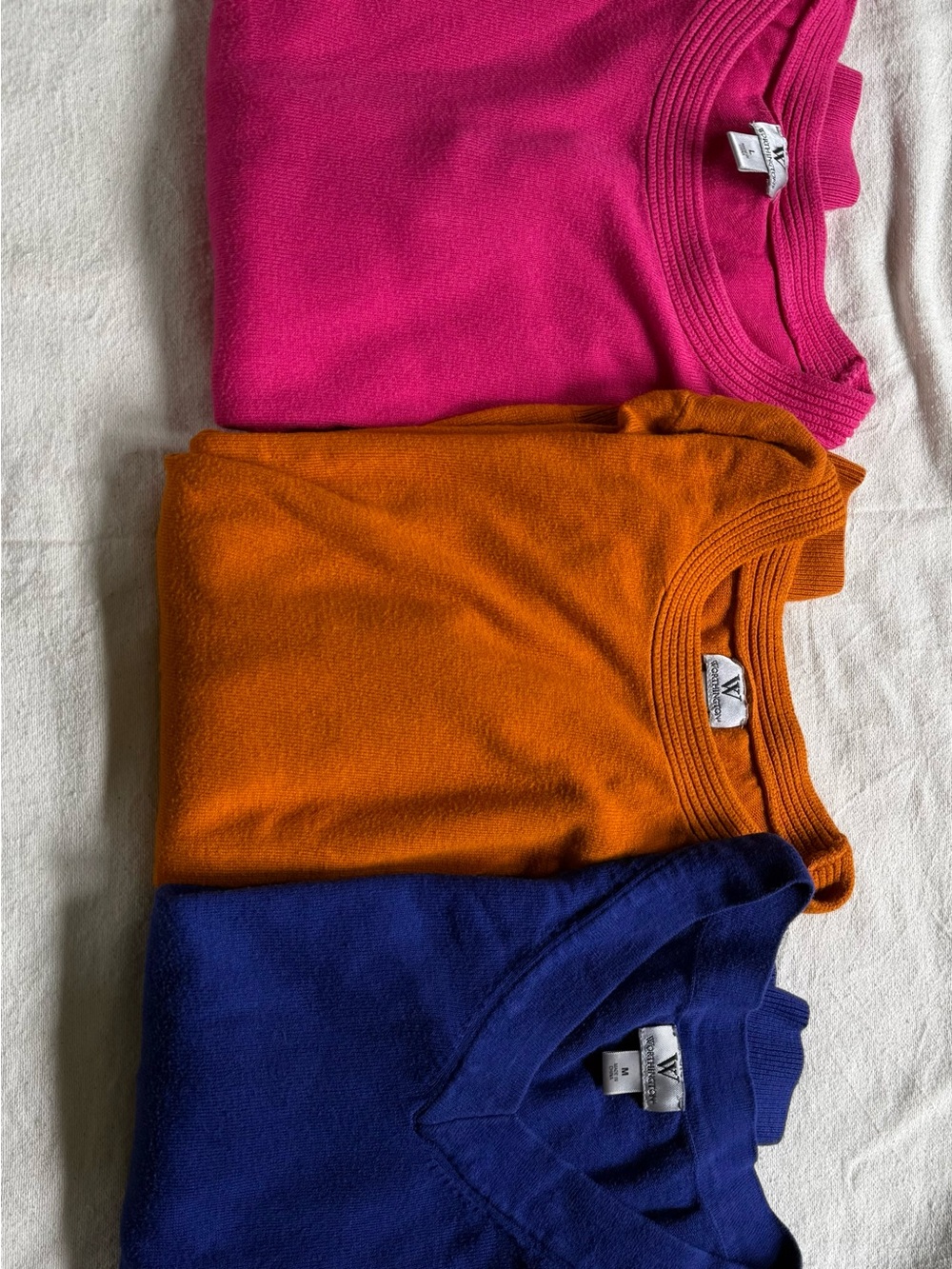 Worthington Colorblock Crewneck Sweaters - Hot Pink, Orange, Royal Blue